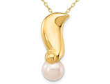 Freshwater Cultured Pearl 7-8mm Pendant Necklace in 14K Yellow Gold with Chain